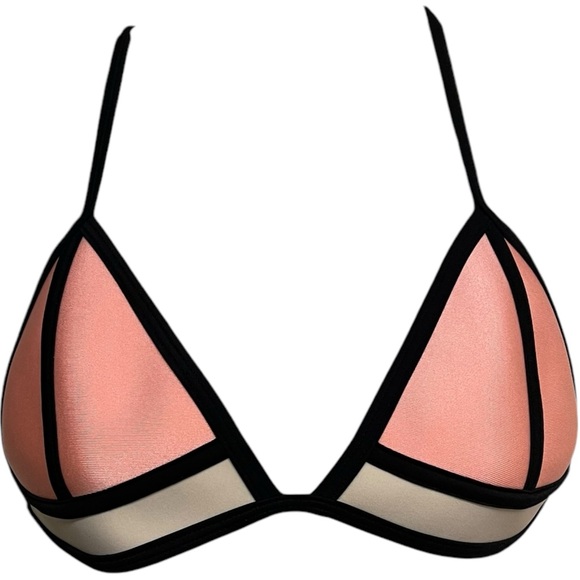 TRIANGL String Bikini Top Pink/Black Size Large - Picture 1 of 5